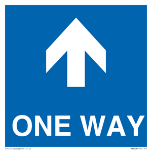 One way with up directional arrow